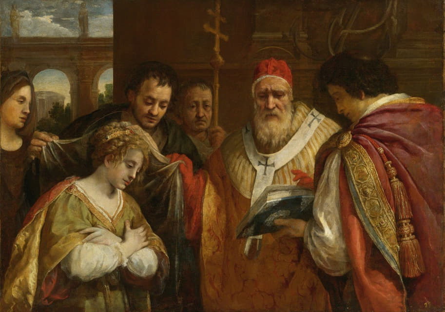 圣多米提拉接受教皇克莱门特一世的面纱