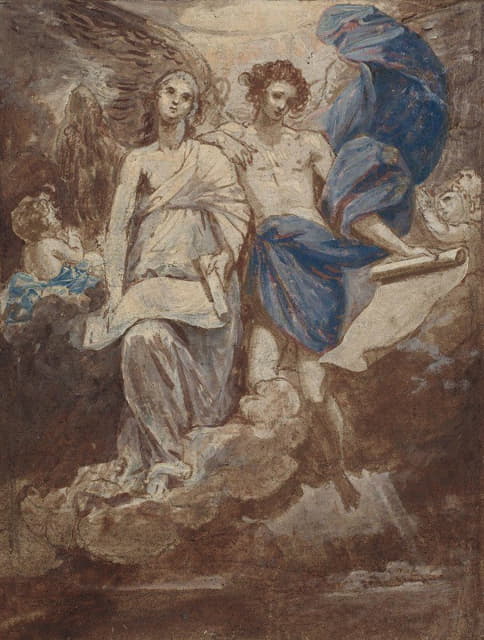 习作为一幅画天使出现在牧羊人，1774