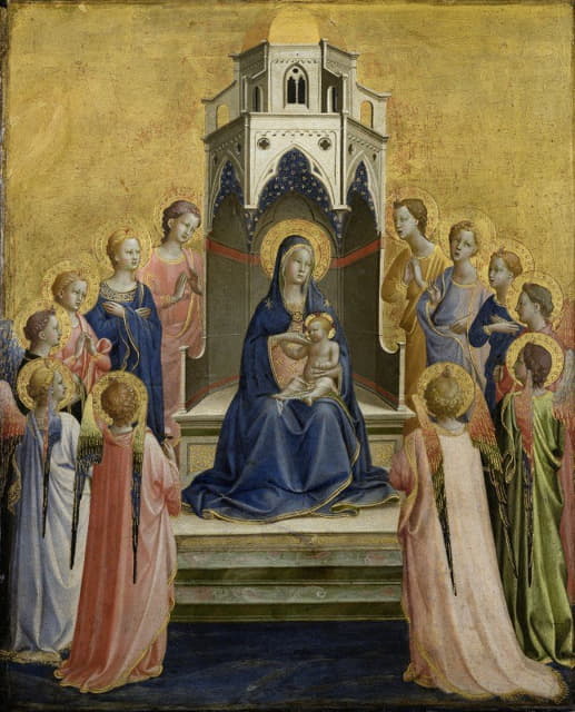 圣母子登基，十二位天使登基
