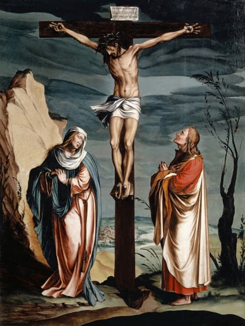 Jacob Clauser Workshop - Christ on the Cross between the Virgin and Saint John