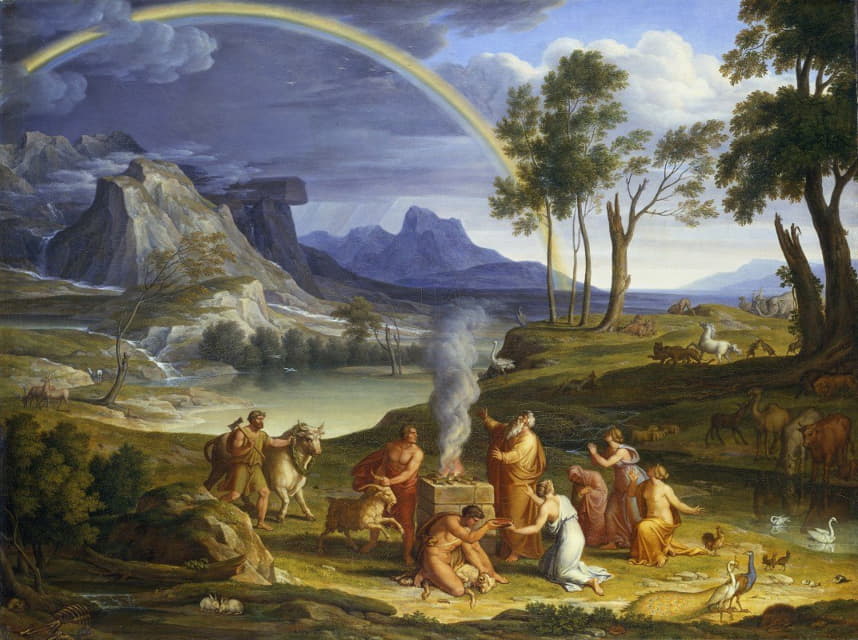 Joseph Anton Koch - Landscape with Noah, Offering a Sacrifice of Gratitude
