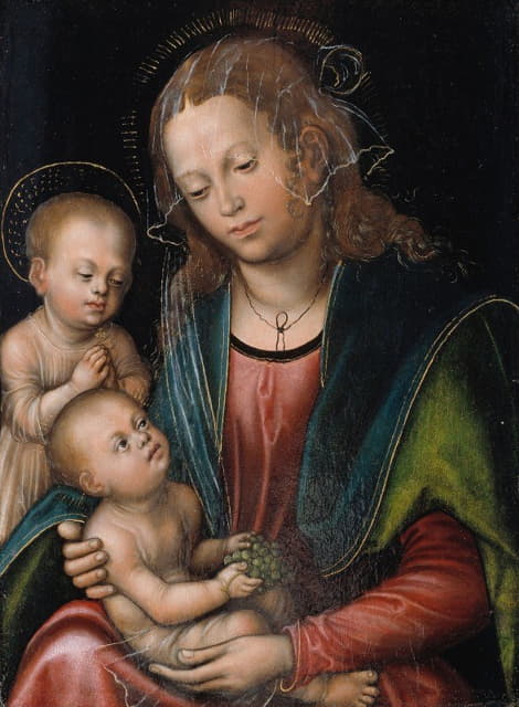 圣约翰婴儿崇拜的圣母子和孩子