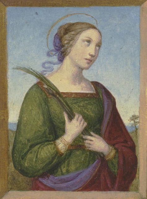 Marie Ellenrieder - Brustbild einer Heiligen mit Palme