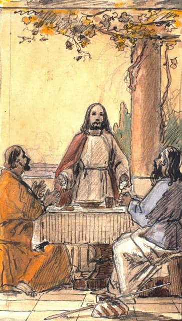 Martinus Rørbye - Kristus og de to disciple i Emmaus