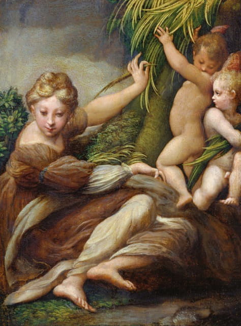 Parmigianino - Female Martyr with Angels (Saint Catherine of Alexandria)