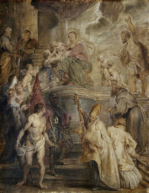 Peter Paul Rubens - The Mystic Marriage of St Catherine (Colour Sketch for the Altar of the Church of the Augustinian Fathers in Antwerp)