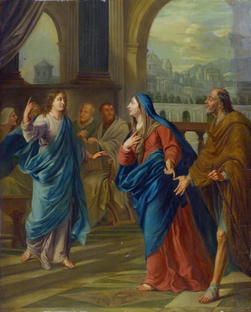 玛丽和约瑟夫在圣殿里找到了十二岁的耶稣
