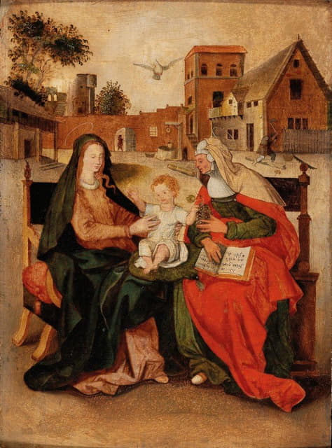 Circle of Hendrick de Clerck - The Virgin and Child with Saint Anne