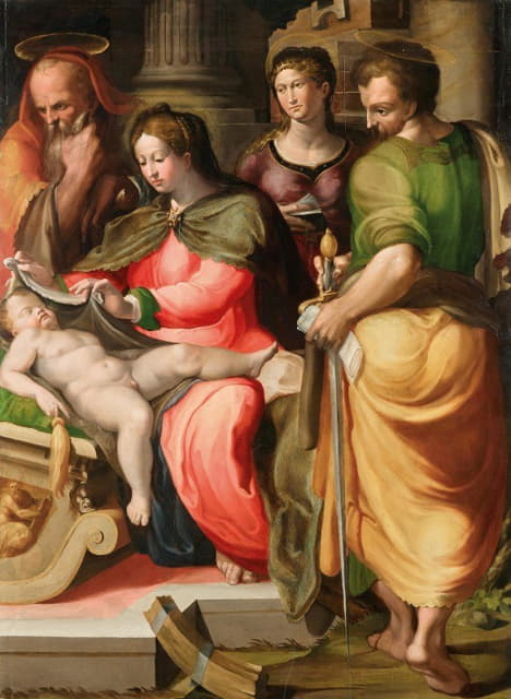 Domenico Tibaldi - The Holy Family with Saint Catherine of Alexandria and Saint Paul