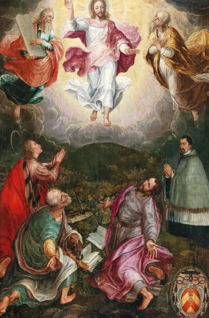 Hans Caspar Memberger - The Transfiguration of Christ on Mount Tabor with the Prophets Elijah and Moses with Saints John, Peter and James, and the donor Jacob Rassler (1568–1617)