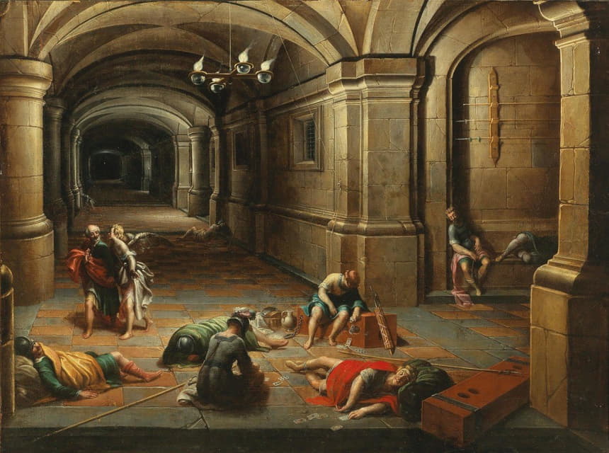 Hendrick van Steenwijck the Younger - A prison interior with the Liberation of Saint Peter