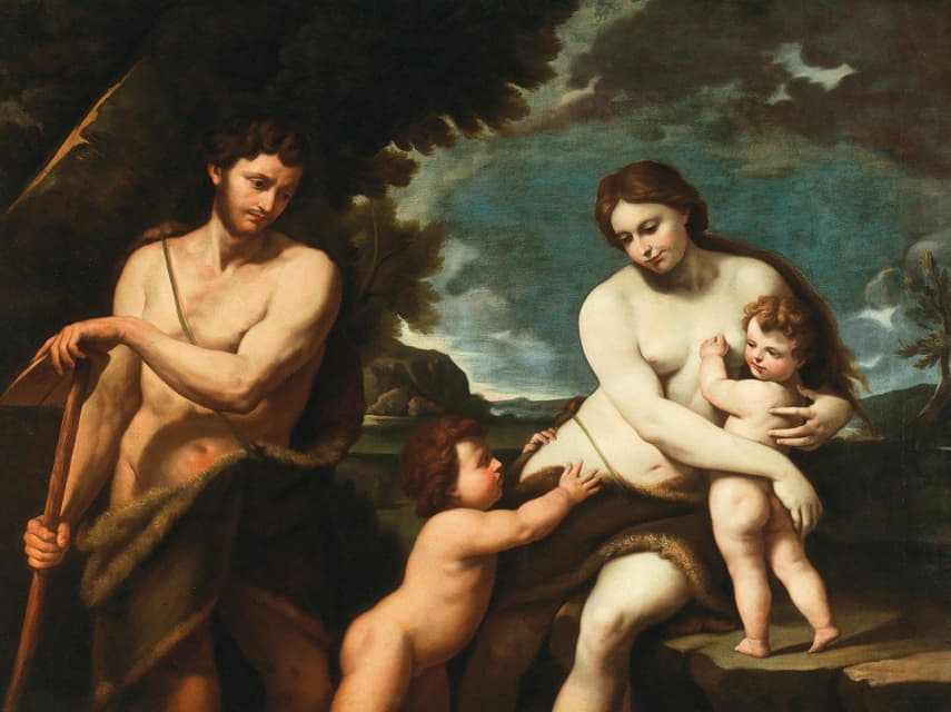 亚当和夏娃以及婴儿该隐和亚伯