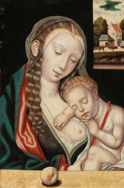 The Master of the Parrot - The Virgin and Child seated before a ledge