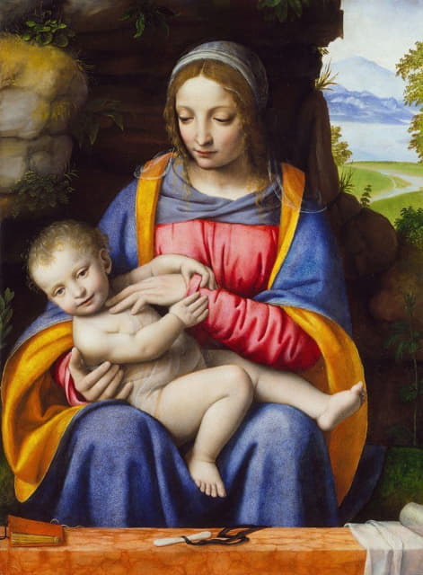 Bernardino Luini - The Virgin and Child in a Landscape