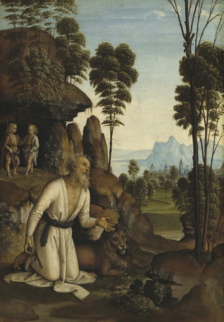 Follower of Pietro Perugino - Saint Jerome in the Wilderness
