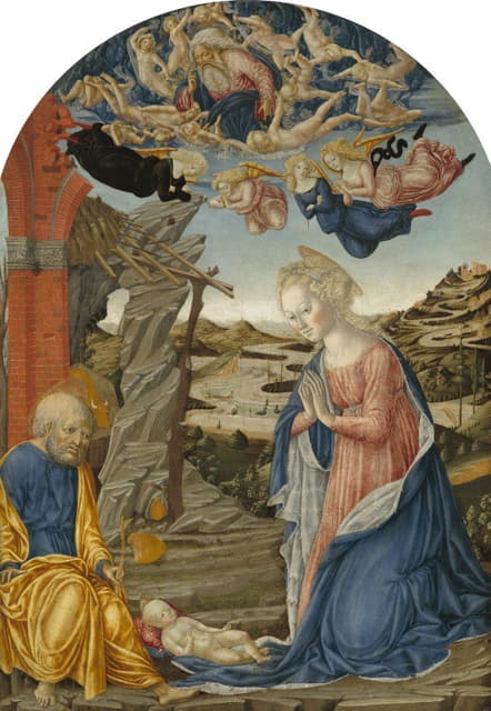 Francesco di Giorgio Martini - The Nativity, with God the Father Surrounded by Angels and Cherubim