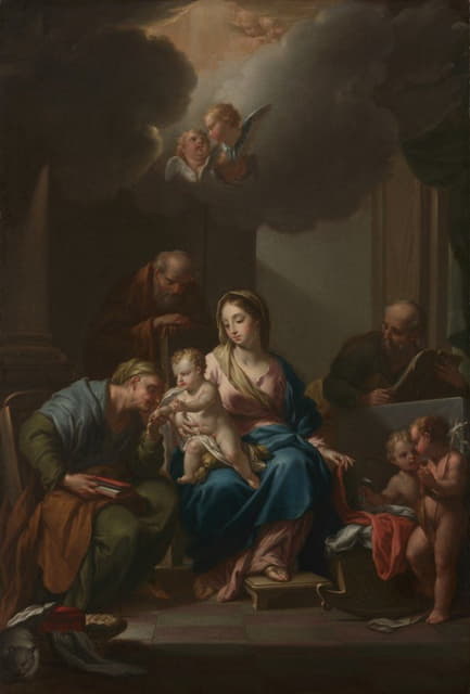 《圣徒安妮、约阿希姆和施洗约翰的神圣家庭》（为罗马拉塔大道的圣玛丽亚）的演示草图