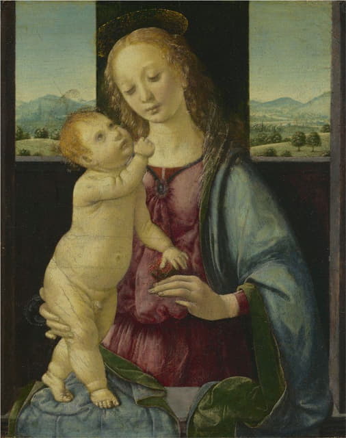 圣母玛利亚和一个带石榴的孩子