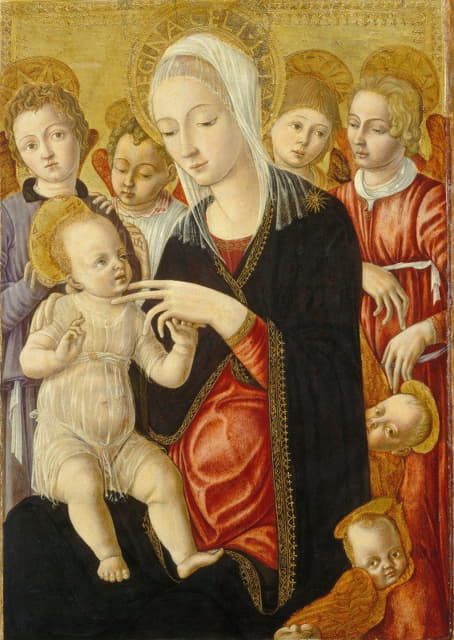 圣母玛利亚与天使和天使的孩子
