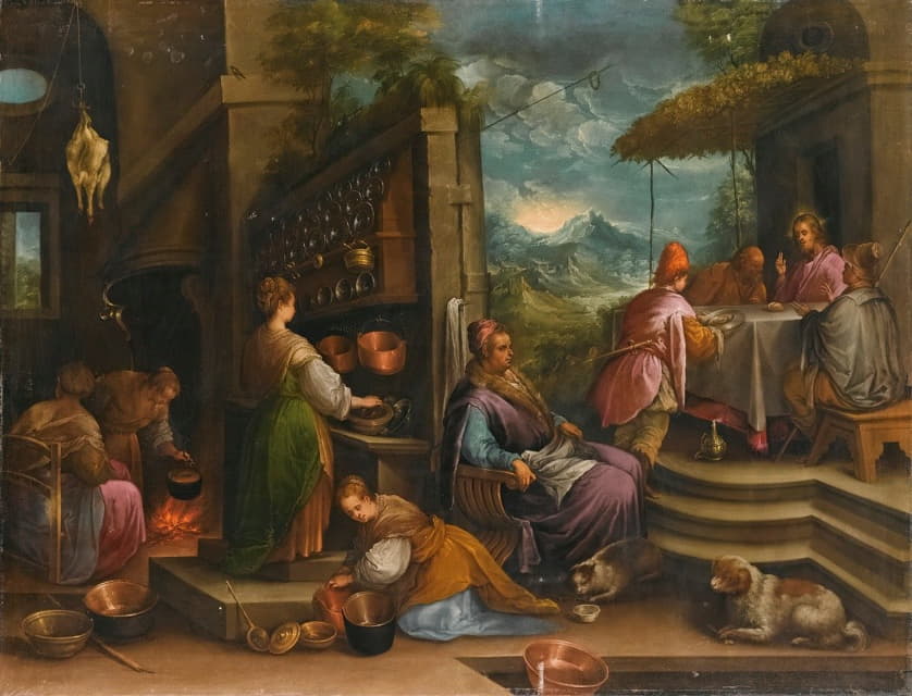 Follower of Jacopo da Ponte - Supper At Emmaus