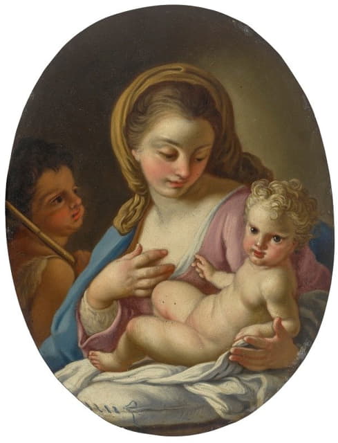 Francesco de Mura - Madonna And Child With The Infant Saint John The Baptist