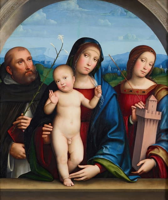 Francesco Francia - Virgin And Child With Ss. Dominic And Barbara