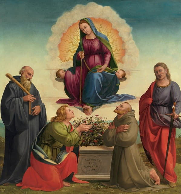 Francesco Granacci - Madonna Delle Cintola With Saints Benedict, Thomas, Francis And Julian