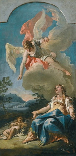 Gaspare Diziani - Hagar And The Angel