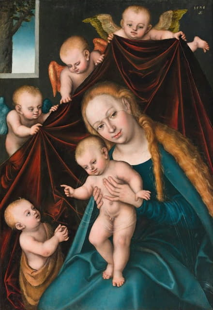 圣母玛利亚与婴儿圣约翰与天使