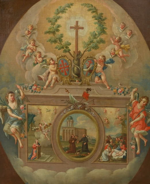 Anonymous - Votivbild einer religiösen Bruderschaft (Franz-Xaver-Bruderschaft) aus der Lichtenthaler Kirche (Wien IX.)
