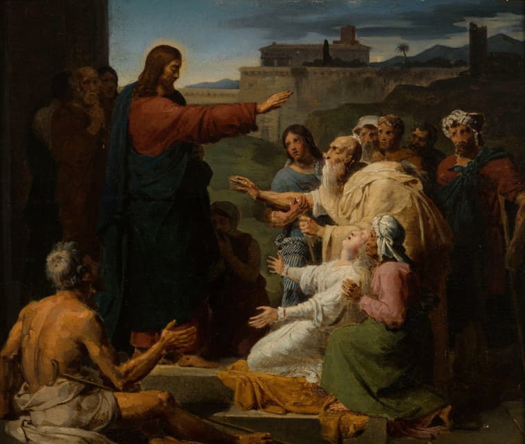 François-Louis Dejuinne - Jesus healing the blind and the lame