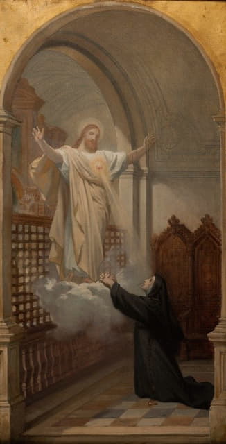 Jules-Joseph Dauban - Vision de sainte Marie Alacocque