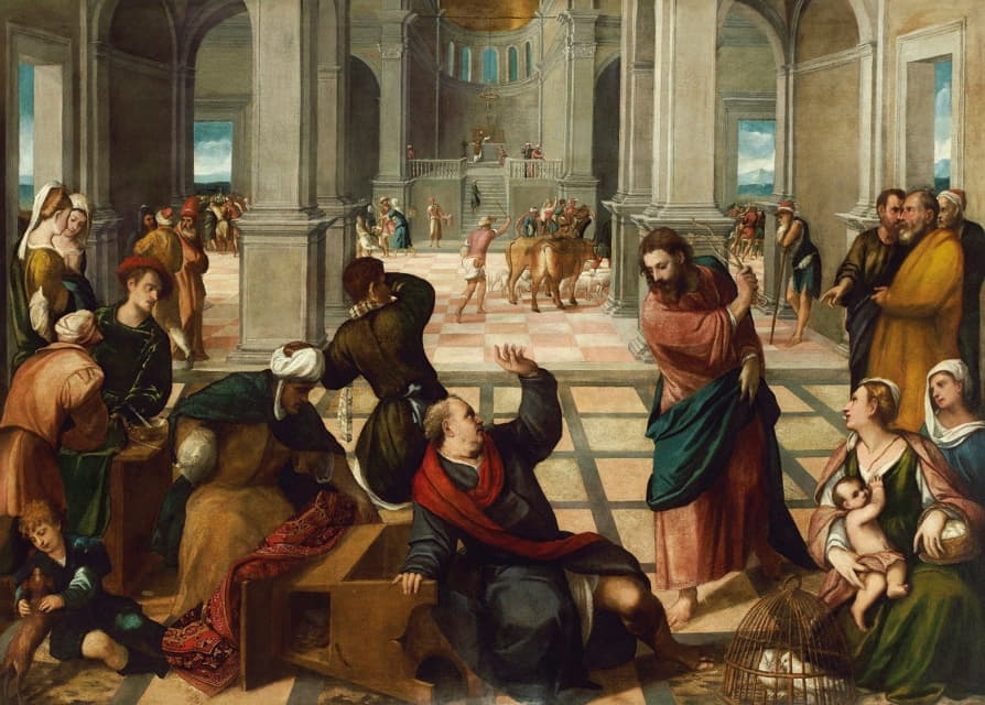 Bonifacio Veronese - Christ driving the money changers from the Temple