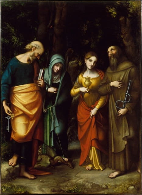 Correggio - Saints Peter, Martha, Mary Magdalen, and Leonard