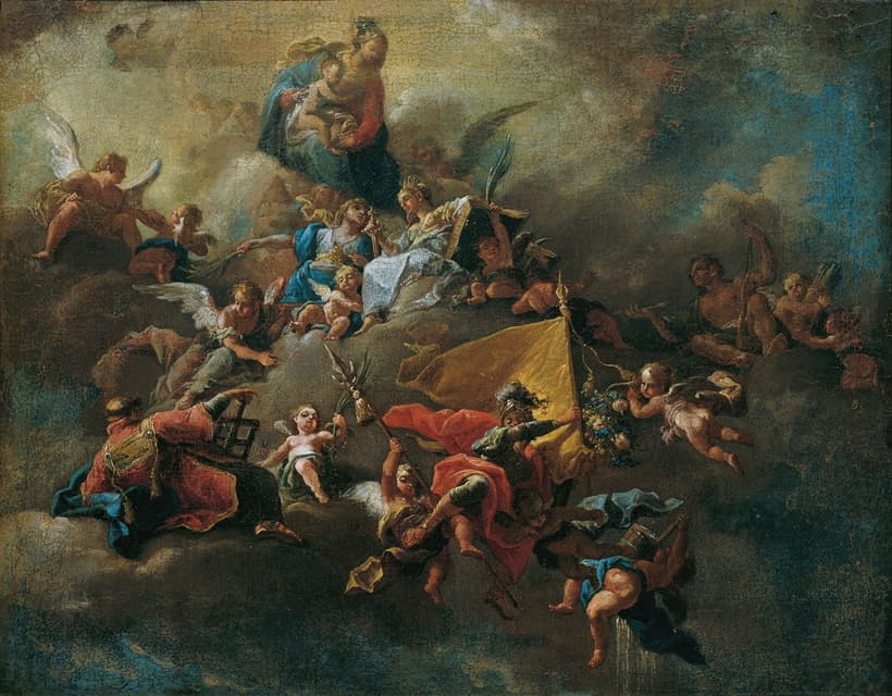 Daniel Gran - Maria mit dem Kind und Heiligen, auf Wolken thronend