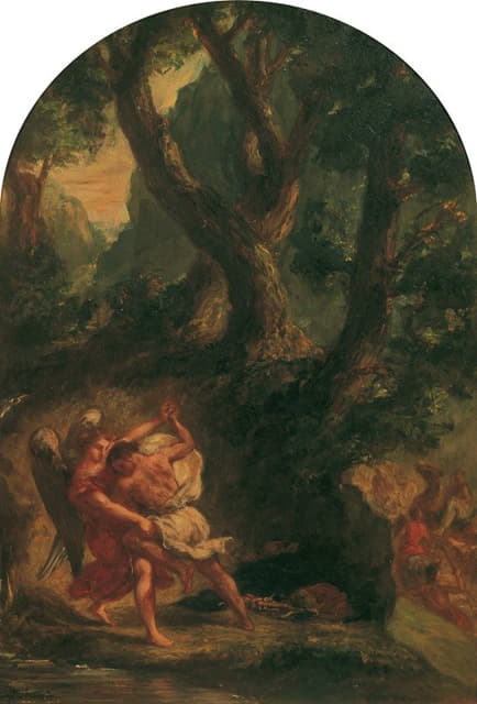 Eugène Delacroix - Jakob ringt mit dem Engel