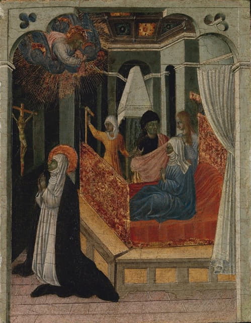 锡耶纳的圣凯瑟琳恳求基督救活她的母亲