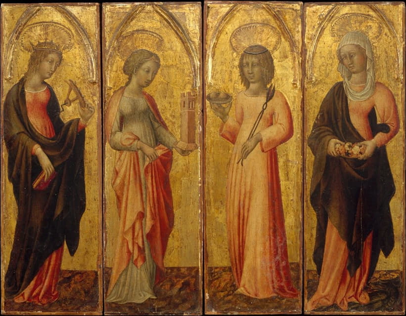 Giovanni di Paolo - Saints Catherine of Alexandria, Barbara, Agatha, and Margaret