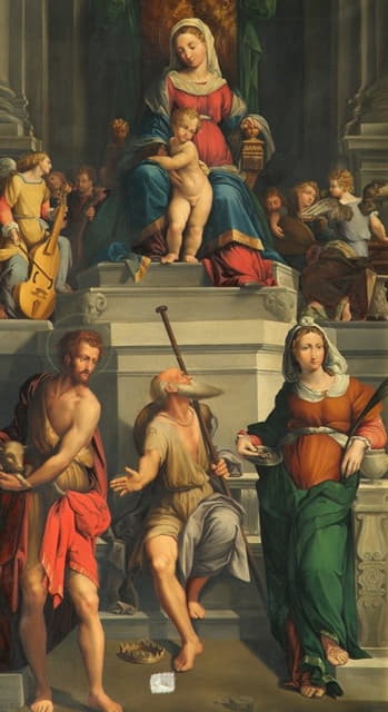 Monogrammist E. D. - Thronende Madonna mit Heiligen