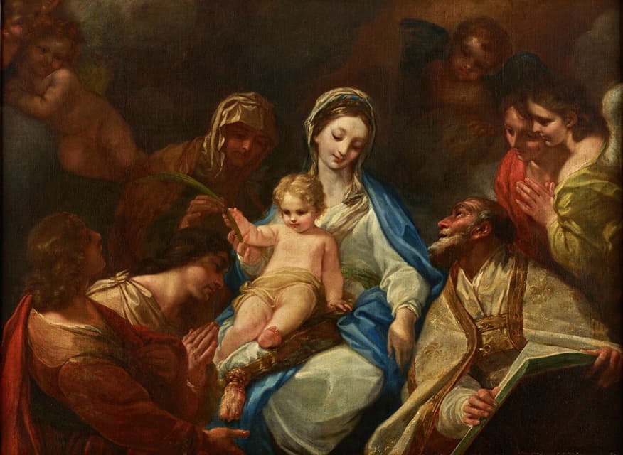 圣母玛利亚与孩子、圣人和天使