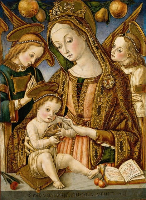 圣母和两个天使的孩子