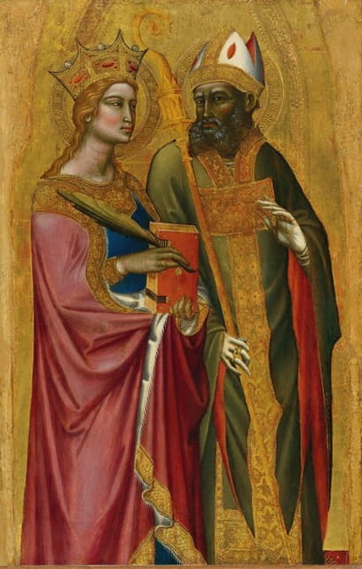 圣凯瑟琳和一位圣徒主教