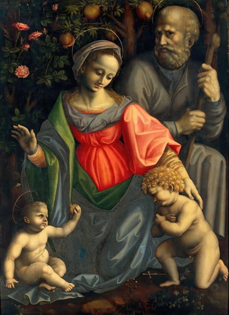 圣母玛利亚和圣约瑟夫的孩子以及婴儿圣约翰