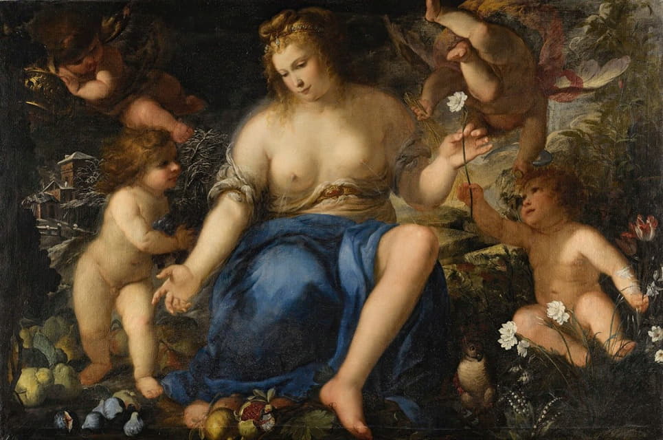 Giovanni Battista Discepoli - Allegory Of The Earth, With The Four Seasons
