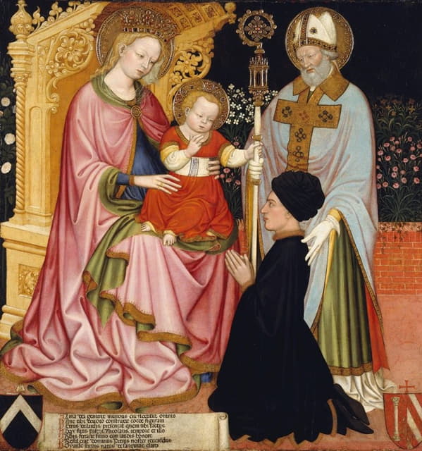 圣尼古拉斯赠送的圣母子以及捐赠者彼特罗·德拉迪