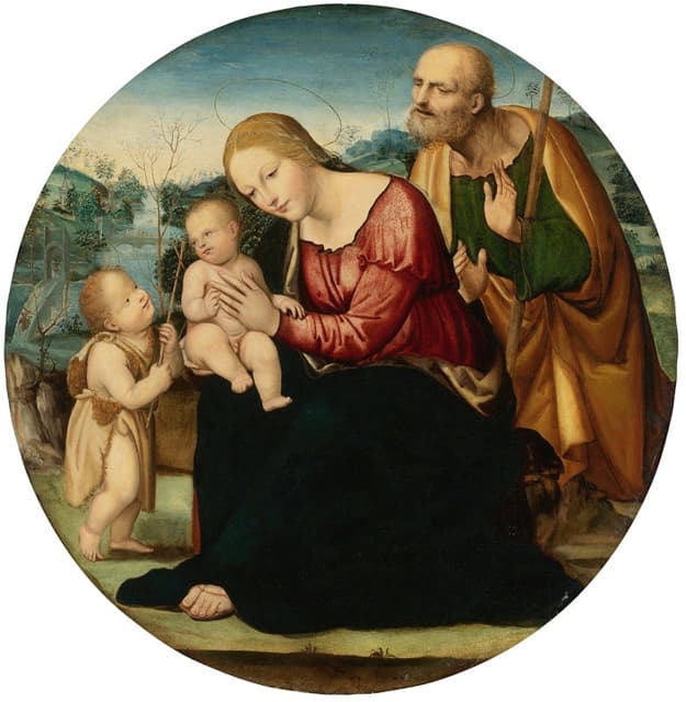 Sodoma - The Holy Family With The Infant Baptist In A Landscape