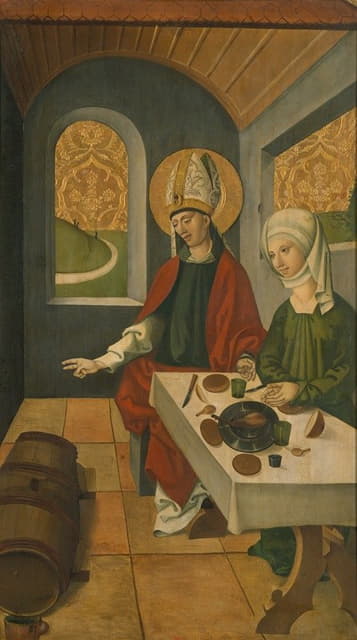 Swiss Painter - Saint Remigius Replenishing the Barrel of Wine