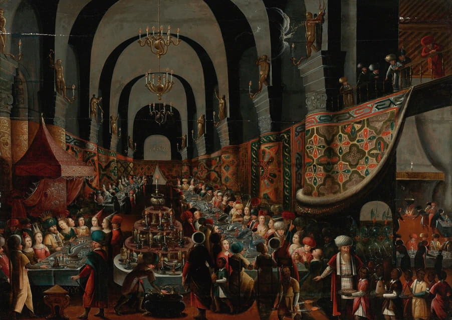 Circle of Frans Francken the Younger - Balthasar’s Feast