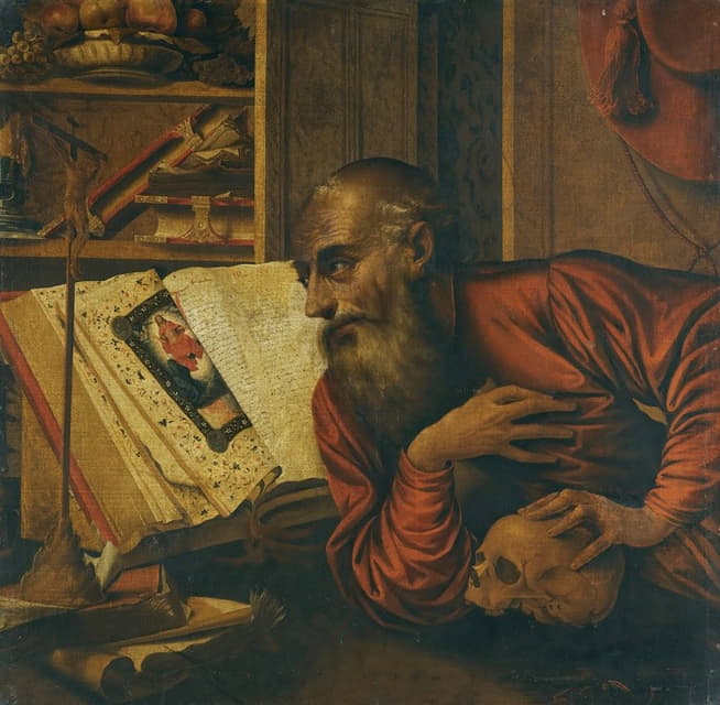 Follower of Marinus van Reymerswaele - Saint Jerome In His Study