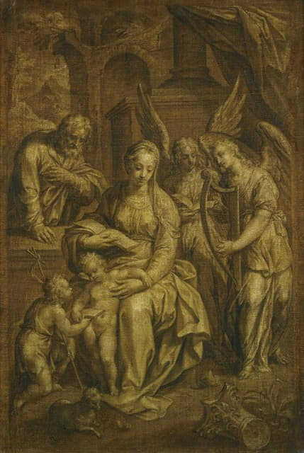 Hendrik de Clerck - Holy Family With Angels